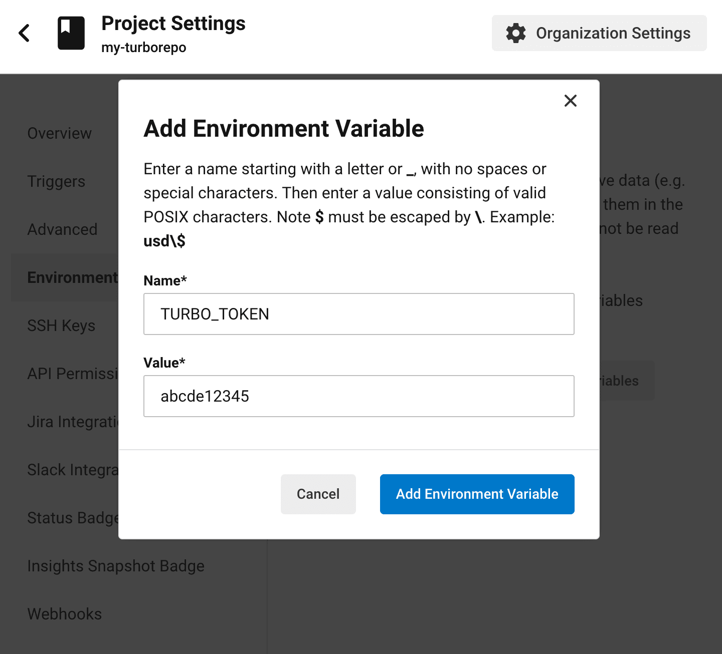 CircleCI Create Environment Variables