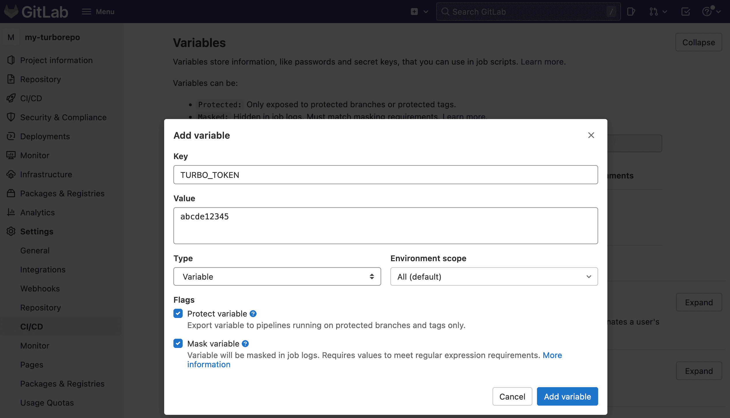 GitLab CI Create Variable